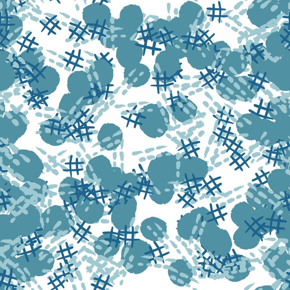 Fantasy messy freehand doodle geometric shapes seamless pattern.  Infinity ditsy scribble abstract card, layout. Creative background. Textile, fabric, wrapping paper. vector