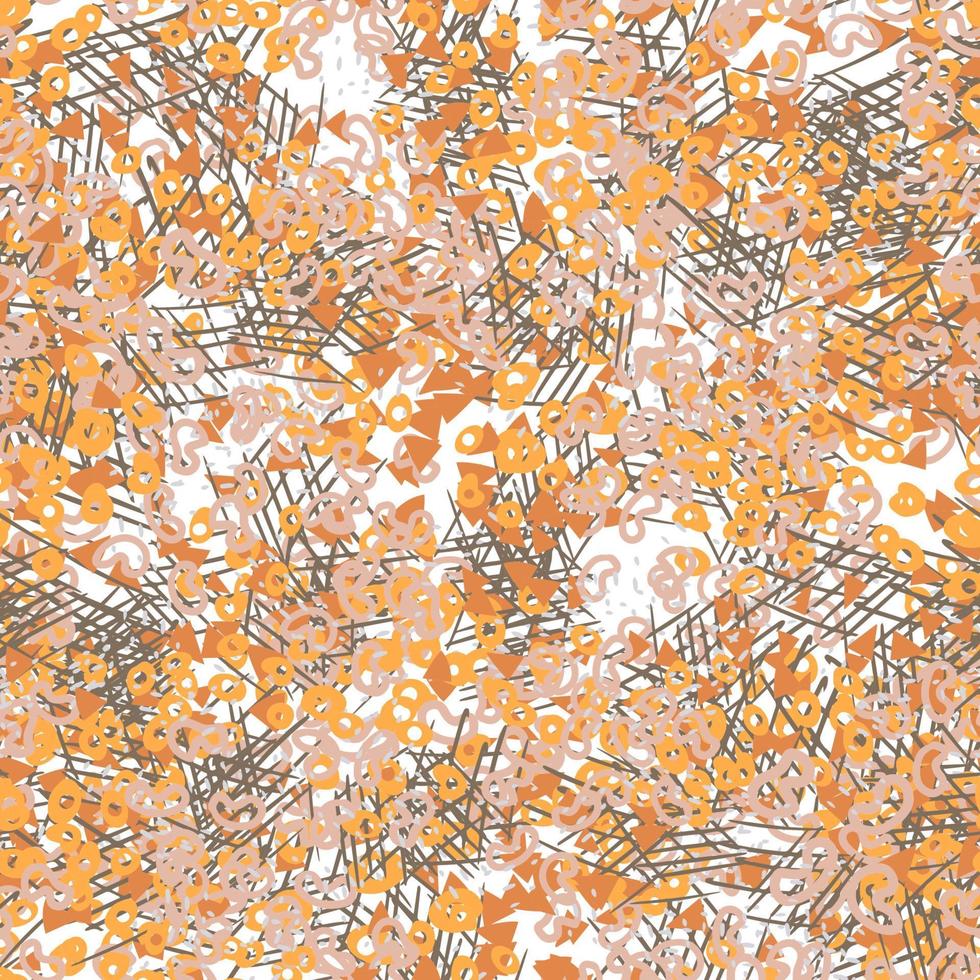 Fantasy messy freehand doodle geometric shapes seamless pattern.  Infinity ditsy scribble abstract card, layout. Creative background. Textile, fabric, wrapping paper. vector