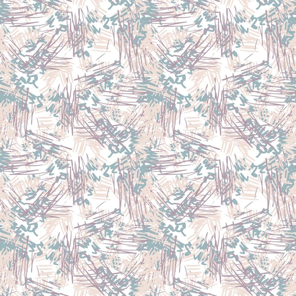 Fantasy messy freehand doodle geometric shapes seamless pattern.  Infinity ditsy scribble abstract card, layout. Creative background. Textile, fabric, wrapping paper. vector