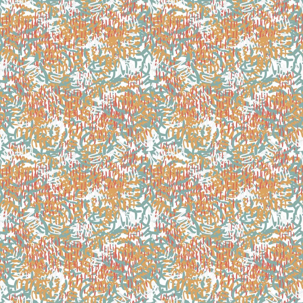Fantasy messy freehand doodle geometric shapes seamless pattern.  Infinity ditsy scribble abstract card, layout. Creative background. Textile, fabric, wrapping paper. vector