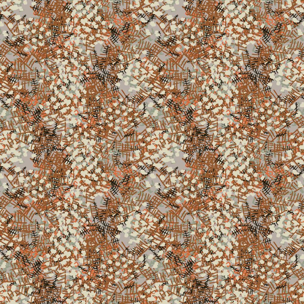 Fantasy messy freehand doodle geometric shapes seamless pattern.  Infinity ditsy scribble abstract card, layout. Creative background. Textile, fabric, wrapping paper. vector