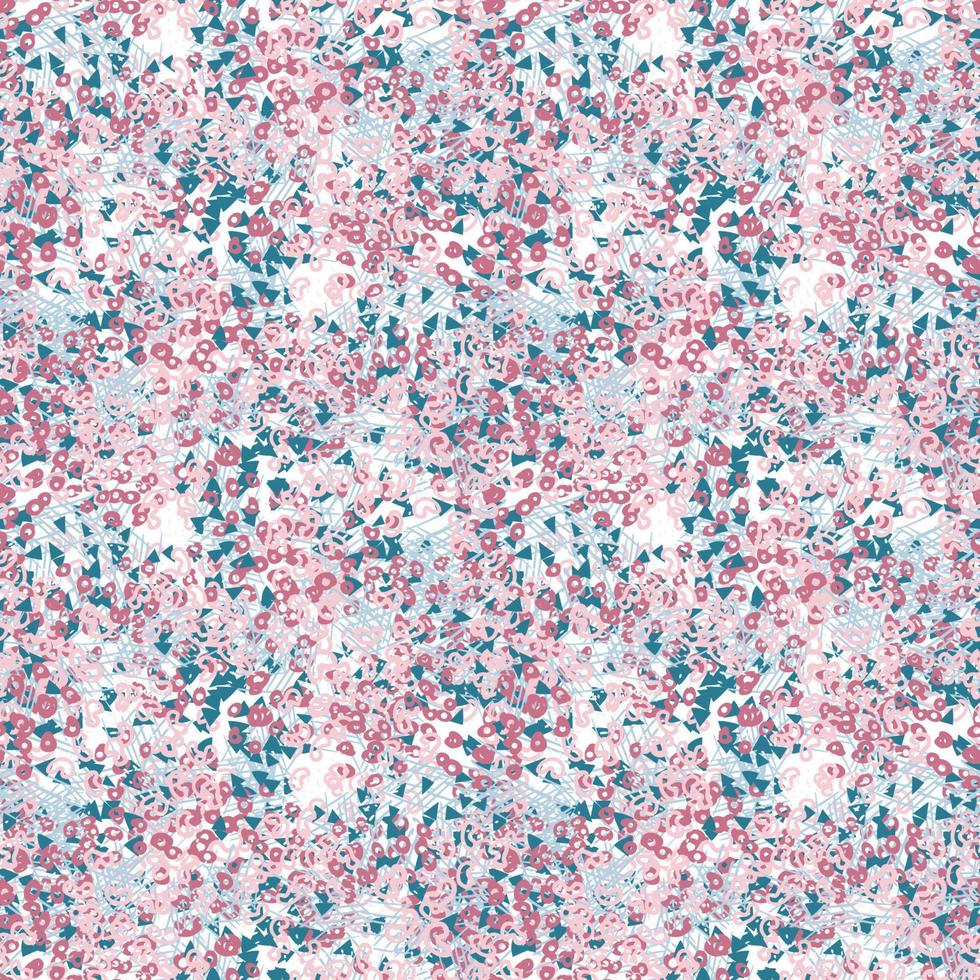 Fantasy messy freehand doodle geometric shapes seamless pattern.  Infinity ditsy scribble abstract card, layout. Creative background. Textile, fabric, wrapping paper. vector