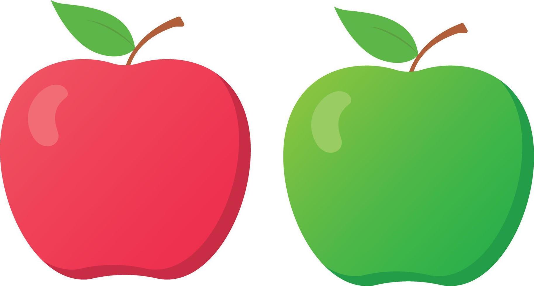 ilustración vectorial de frutas de manzana con estilo de dibujos animados vector