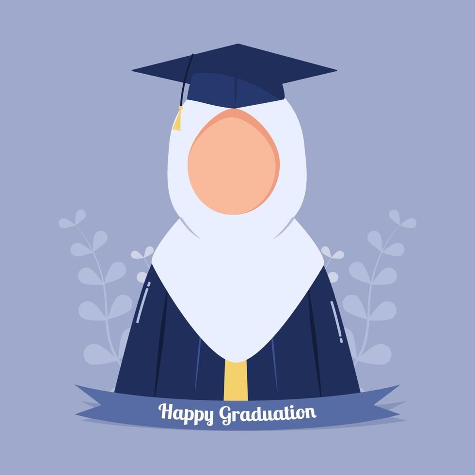 Muslim graduation flat design vector