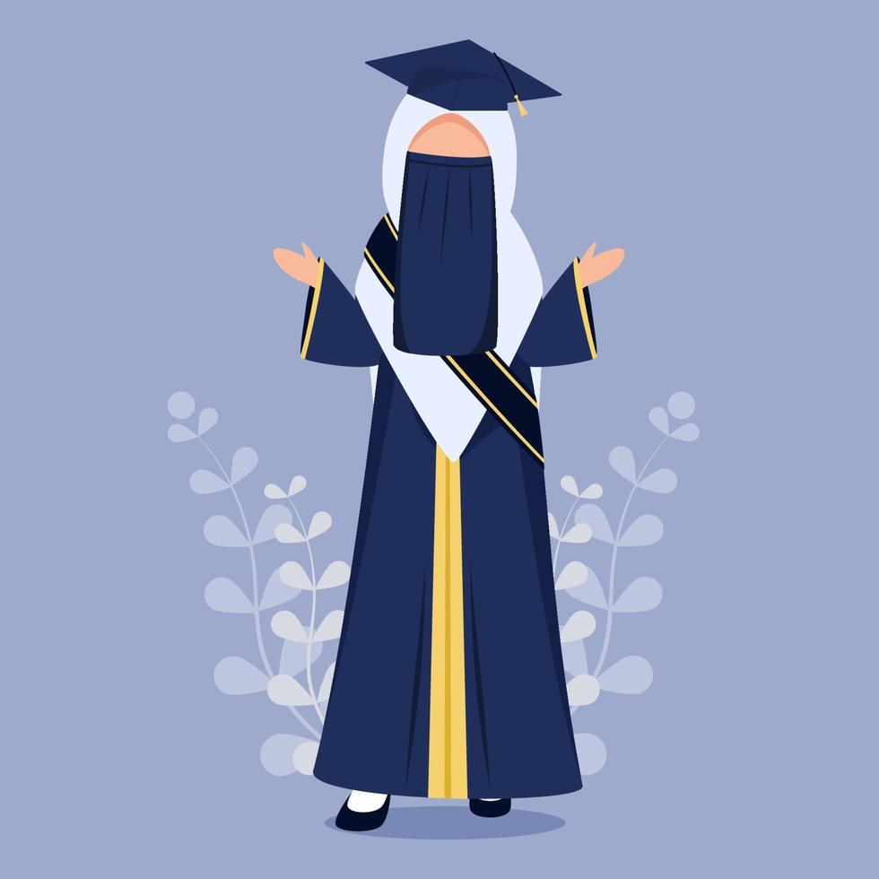 Muslim graduation flat design vector