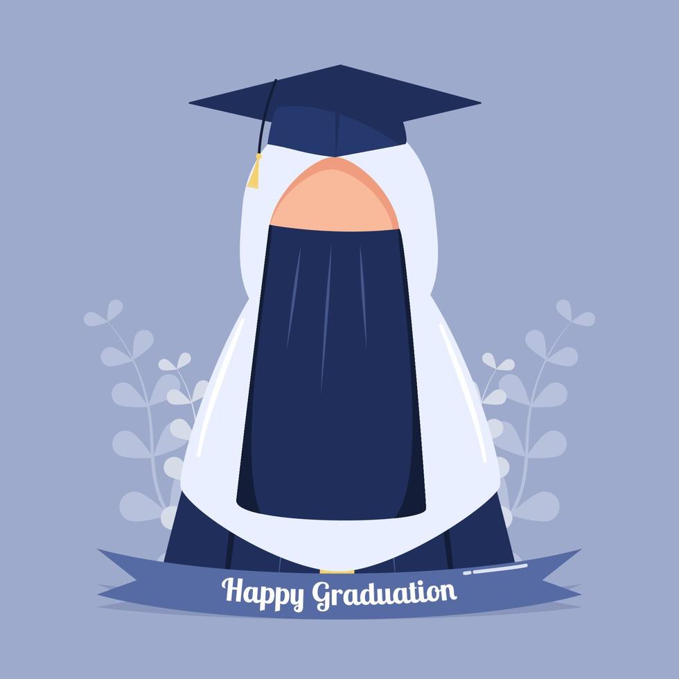 diseño plano de graduación musulmana vector