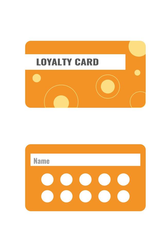 Discounts and sales, coupons and vouchers for loyal clients and customers of shops, stores and malls. Loyalty card with text. Company ads. Vector. vector
