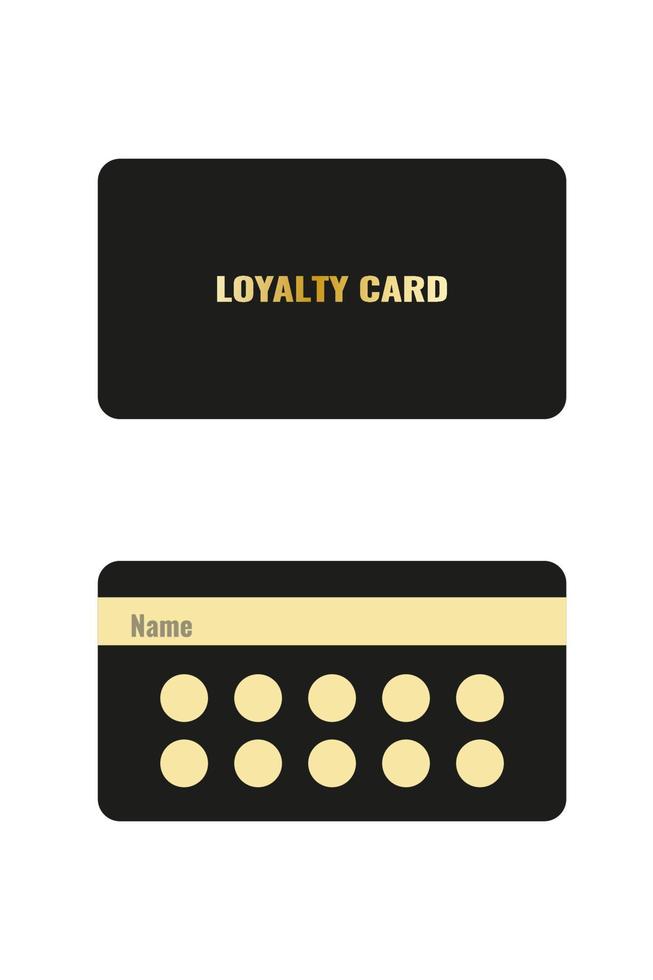 Discounts and sales, coupons and vouchers for loyal clients and customers of shops, stores and malls. Loyalty card with text. Company ads. Vector. vector