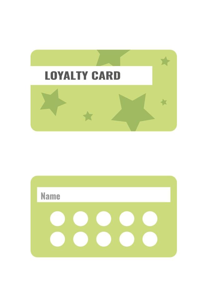 Discounts and sales, coupons and vouchers for loyal clients and customers of shops, stores and malls. Loyalty card with text. Company ads. Vector. vector