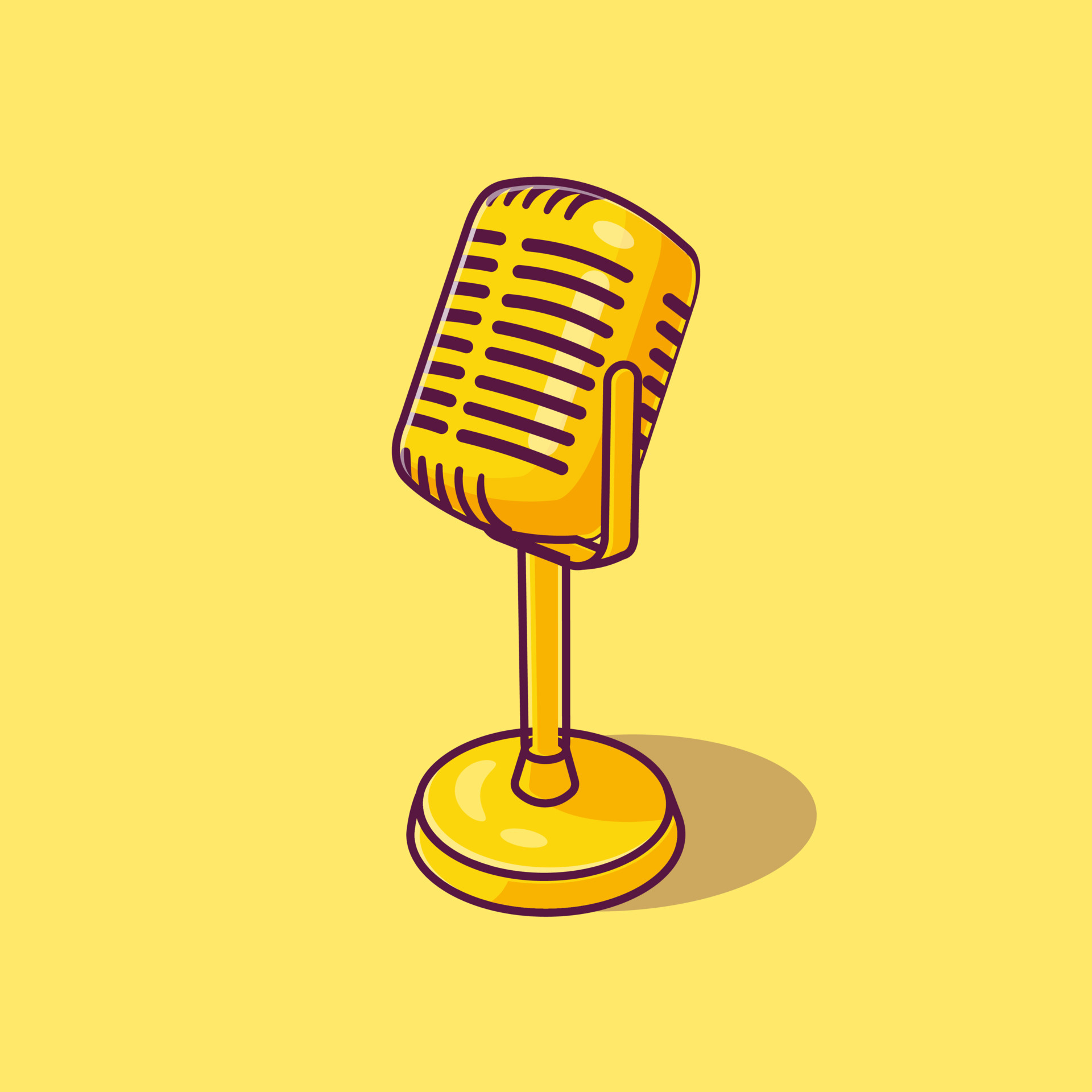 Gold podcast mic cartoon vector 11051424 Vector Art at Vecteezy Gold podcast mic cartoon vector 11051424 Vector Art at Vecteezy