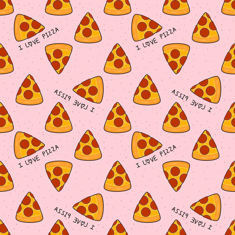 Seamless pattern with pizza. Food wrapping paper pattern. Decorative vector. vector