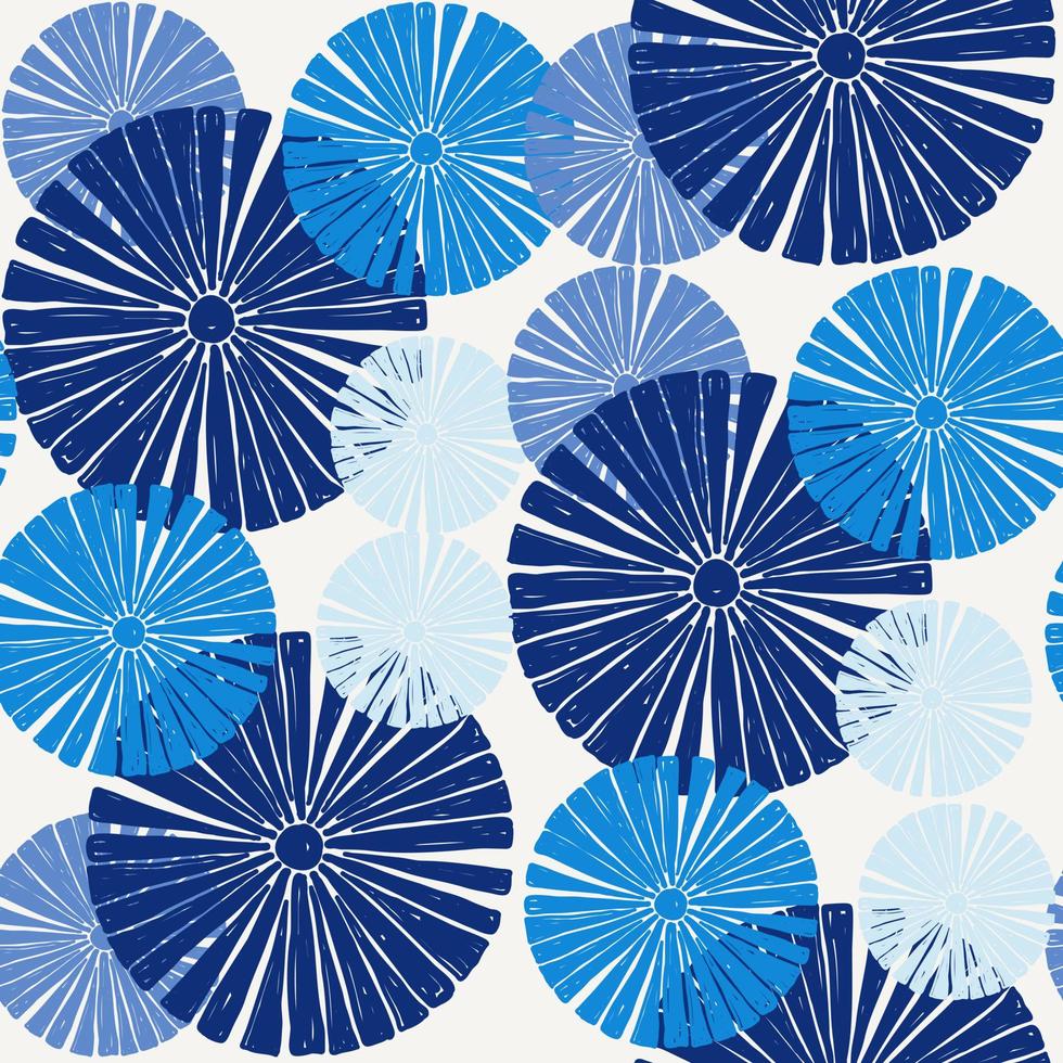 patrón sin costuras con tela impresa en bloque. vector dibujado a mano. patrones para la decoración. tono azul índigo.