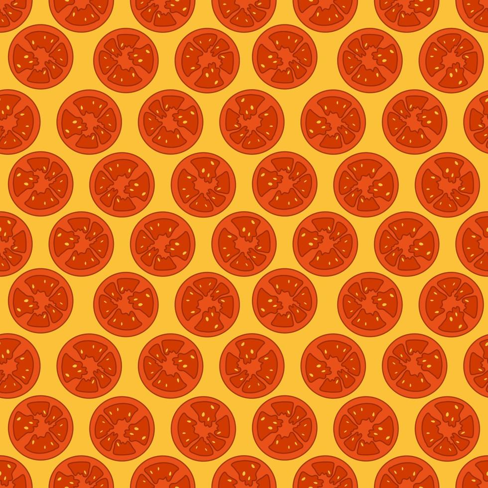 Seamless pattern with sliced tomatoes. Wrapping paper pattern. Food wrapping paper. Vegetable vector. vector