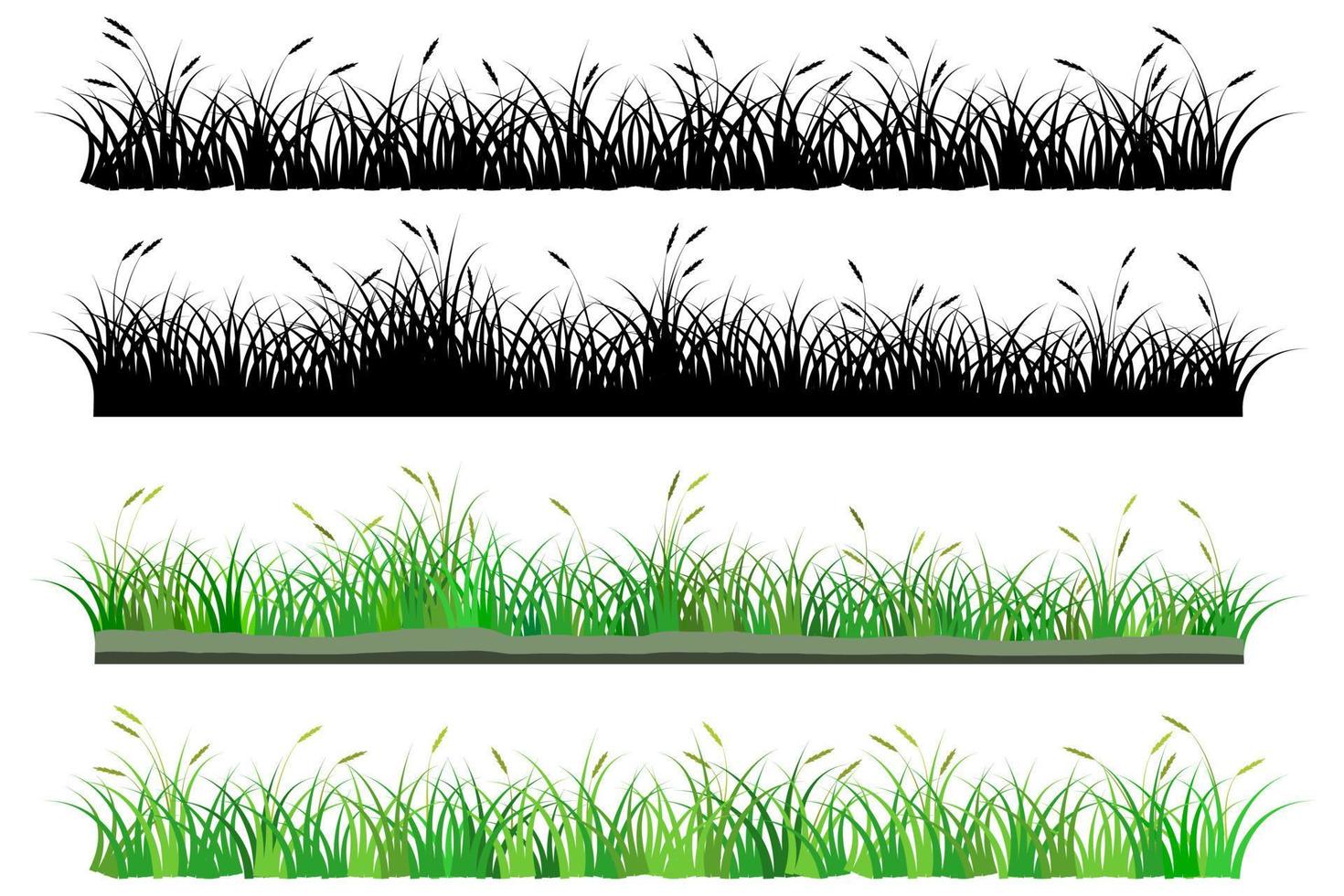 césped. conjunto de hierba de cañas vector