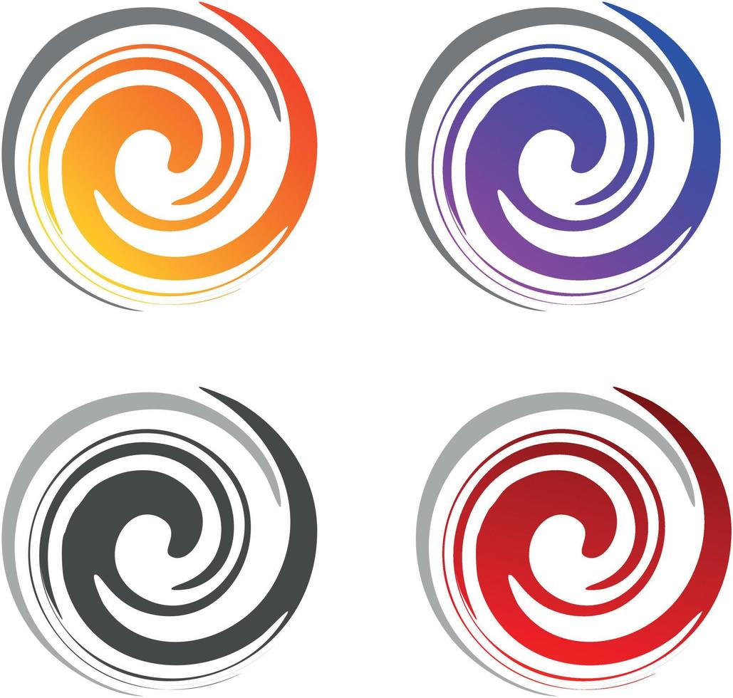 vector de trazo de pincel circular con cuatro opciones de color