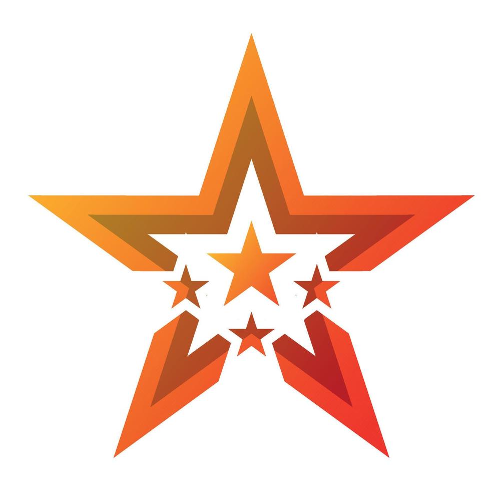 stars with yellow orange gradient color vector