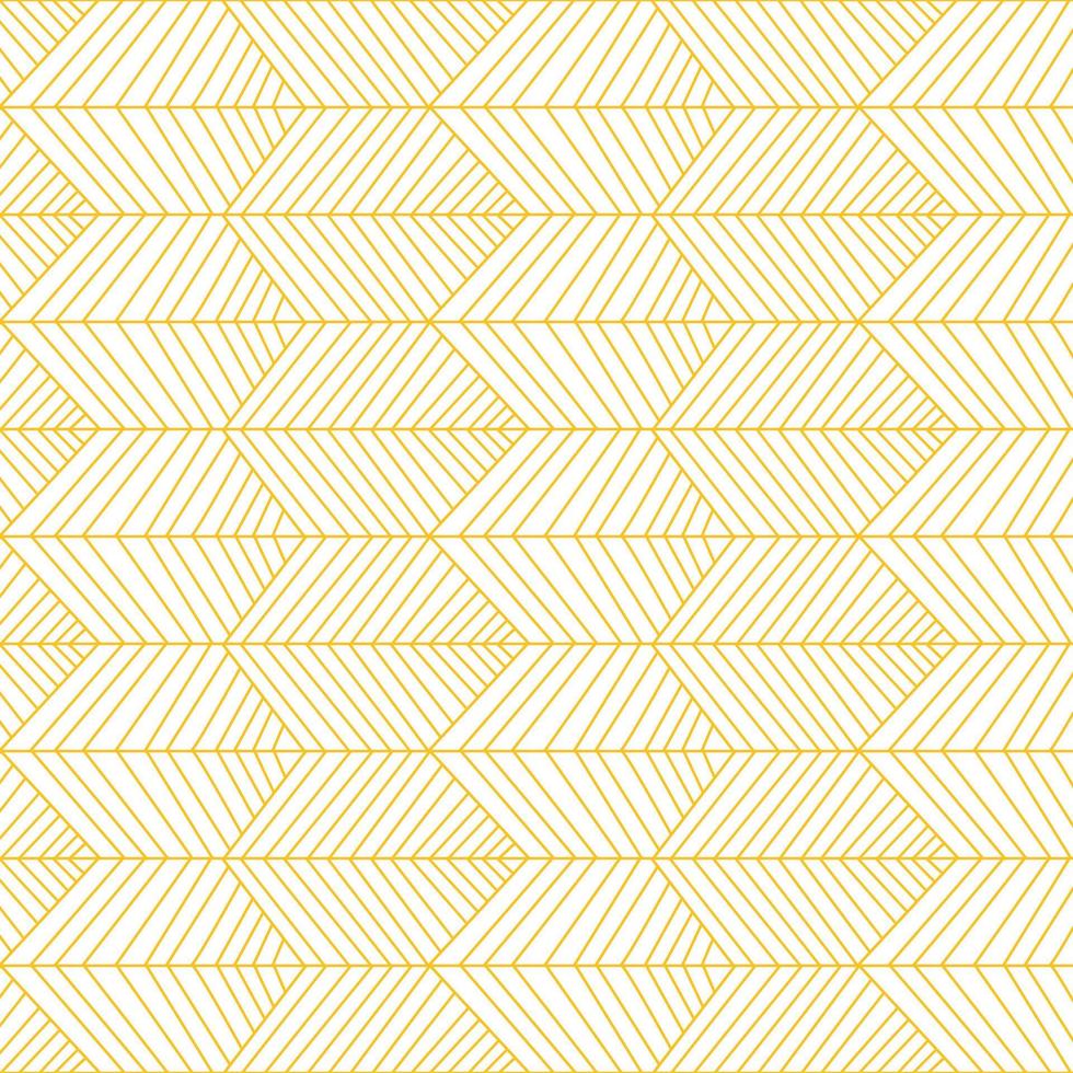 Abstract geometric seamless pattern with yellow lines on white background, ornament for wallpaper or textile vector