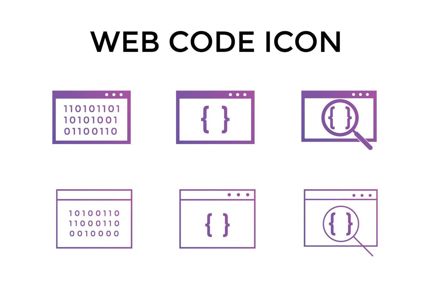 Web code icons. Website coding icon symbol vector