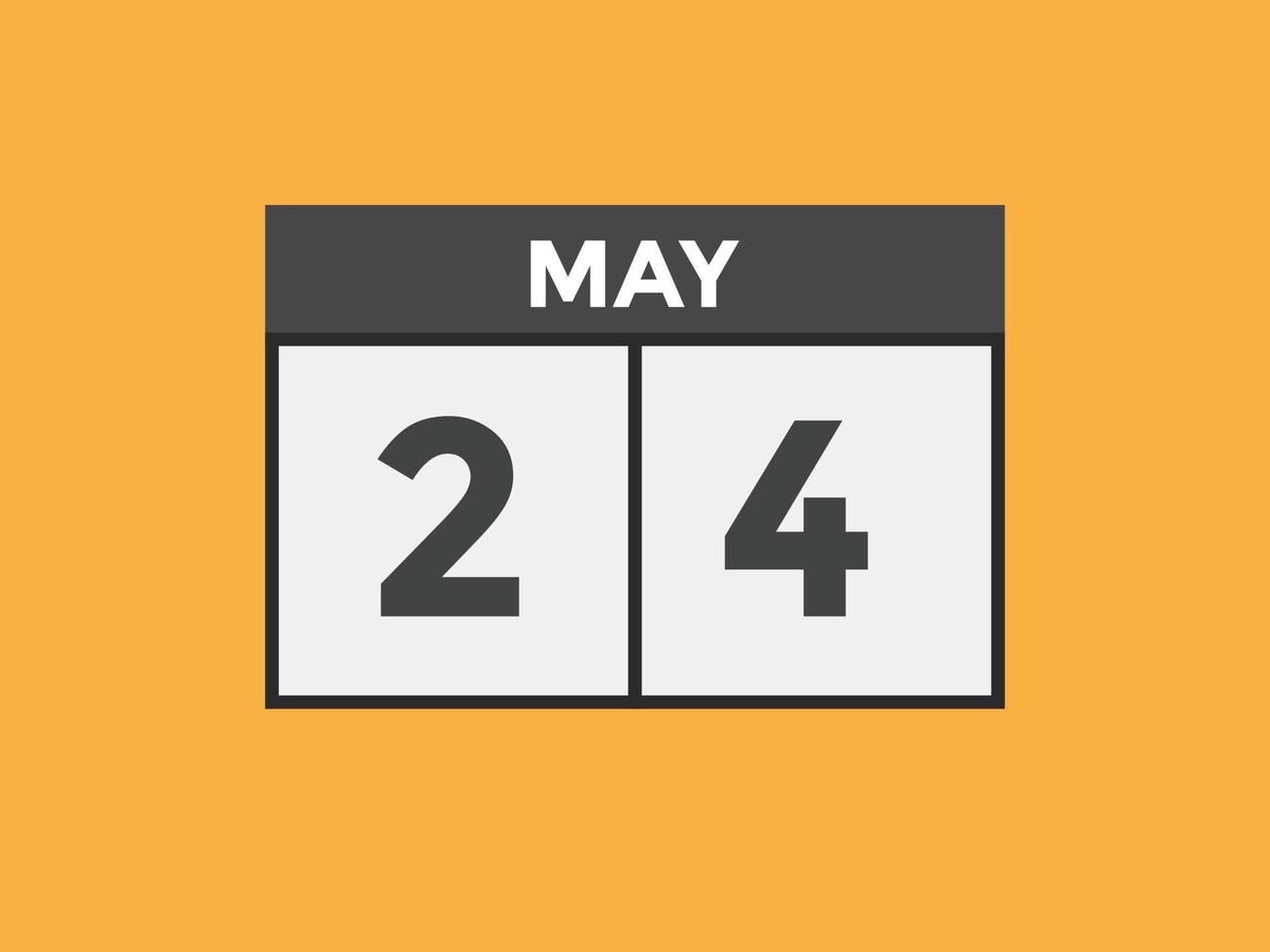 may 24 calendar reminder. 24th may daily calendar icon template. Calendar 24th may icon Design template. Vector illustration