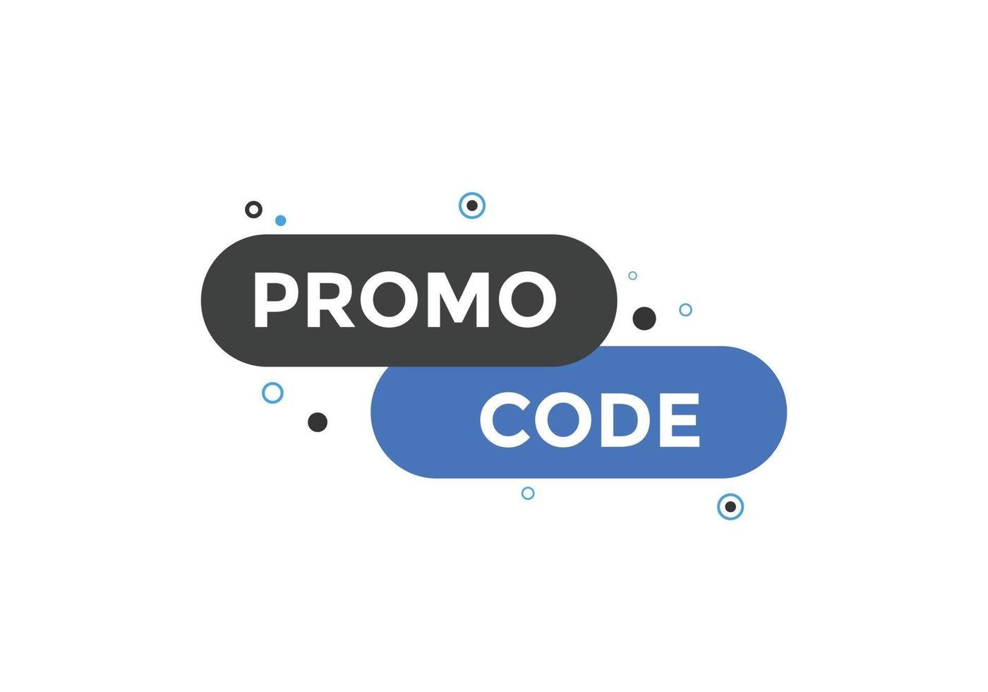 Promo code button. Promo code speech bubble. Promo code text web template. Vector Illustration.