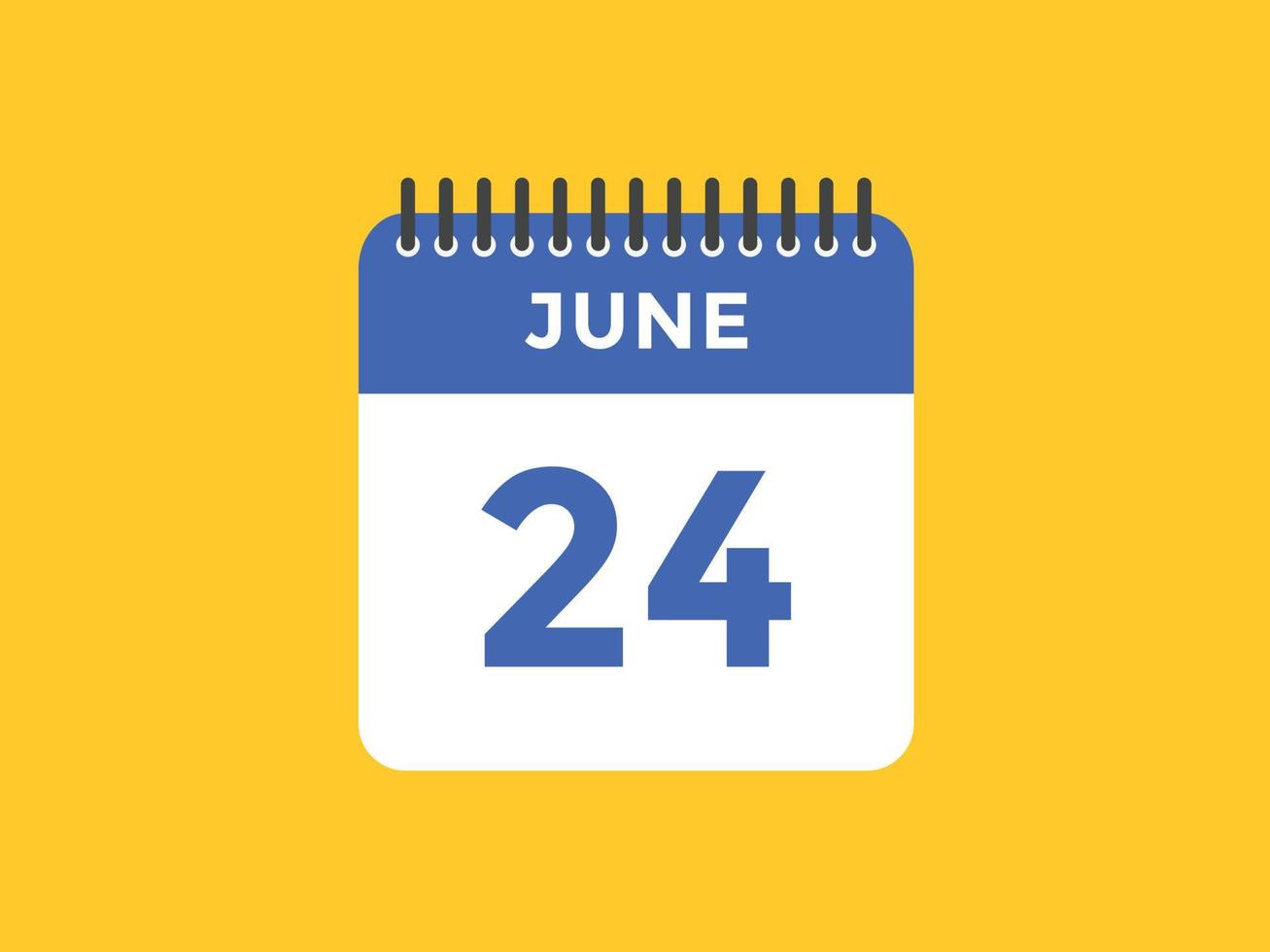 june 24 calendar reminder. 24th june daily calendar icon template. Calendar  24th june icon Design template. Vector illustration 11052092 Vector Art at  Vecteezy