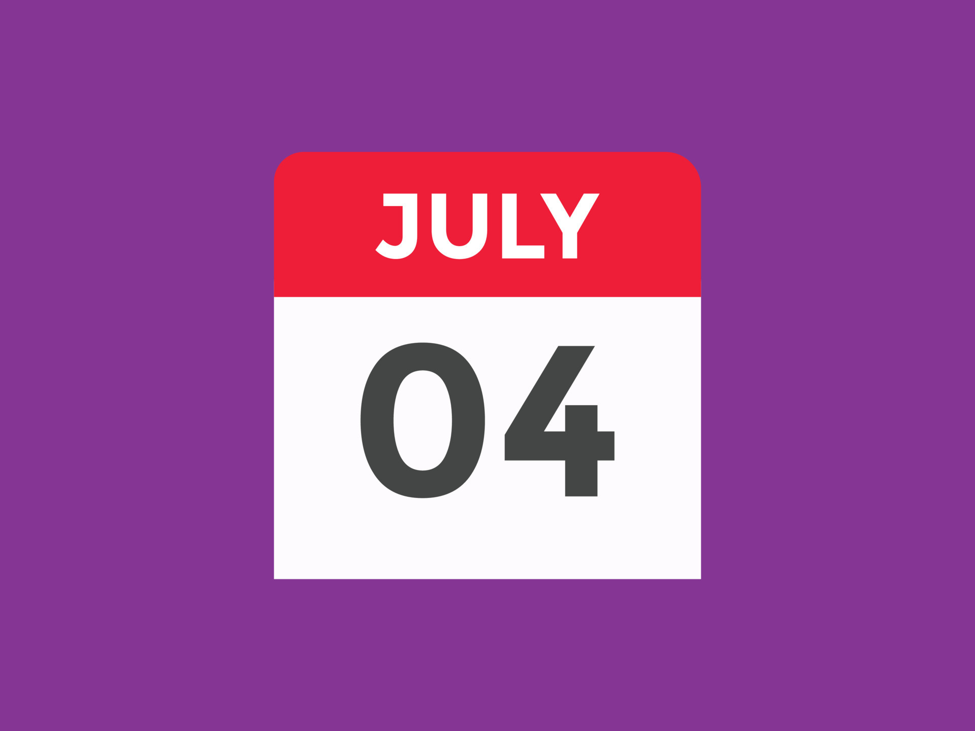 july 4 calendar reminder. 4th july daily calendar icon template