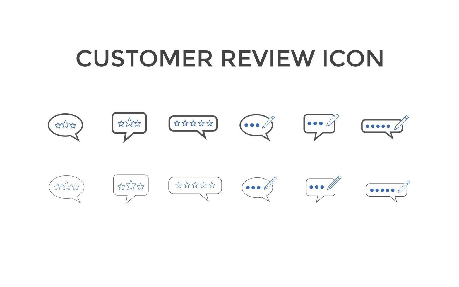 Set of Feedback or Customer review icons Vector illustration. Customer 5 star review sign symbol for SEO, web and mobile apps
