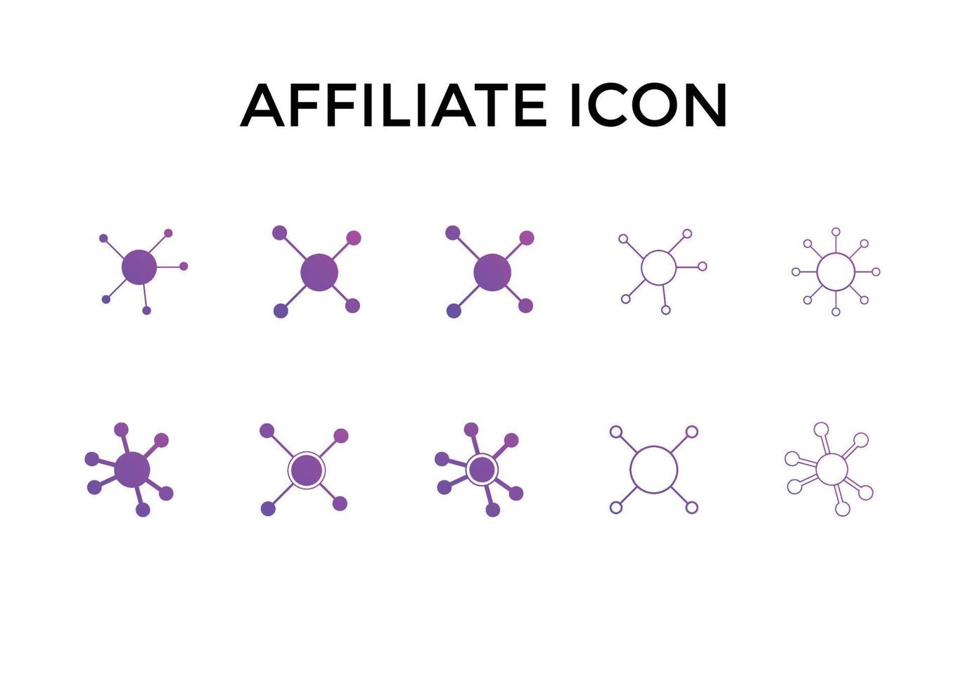 Set of affiliate program icons Vector illustration. Affiliate marketing symbol for website or company