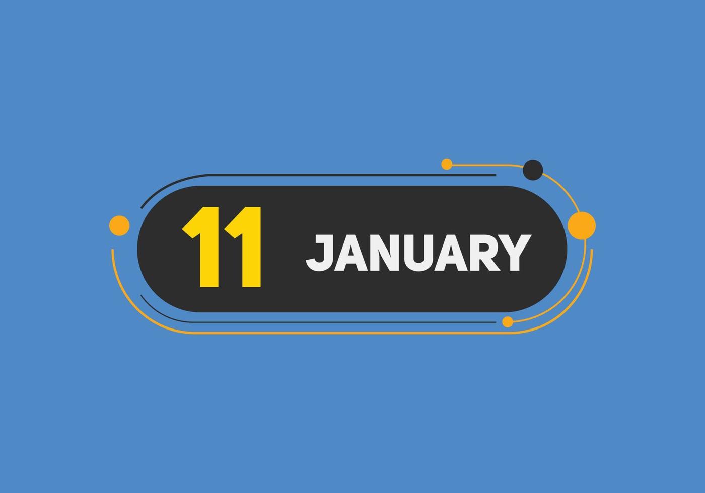 january 11 calendar reminder. 11th january daily calendar icon template. Calendar 11th january icon Design template. Vector illustration