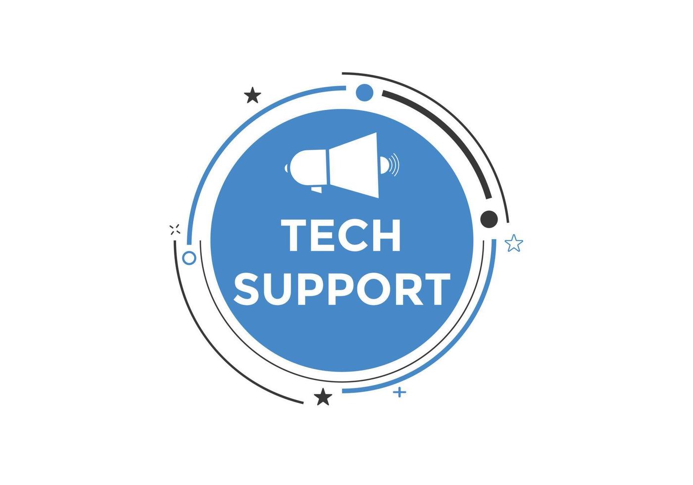 Tech Support text button. speech bubble. Tech Support Colorful web banner. vector illustration