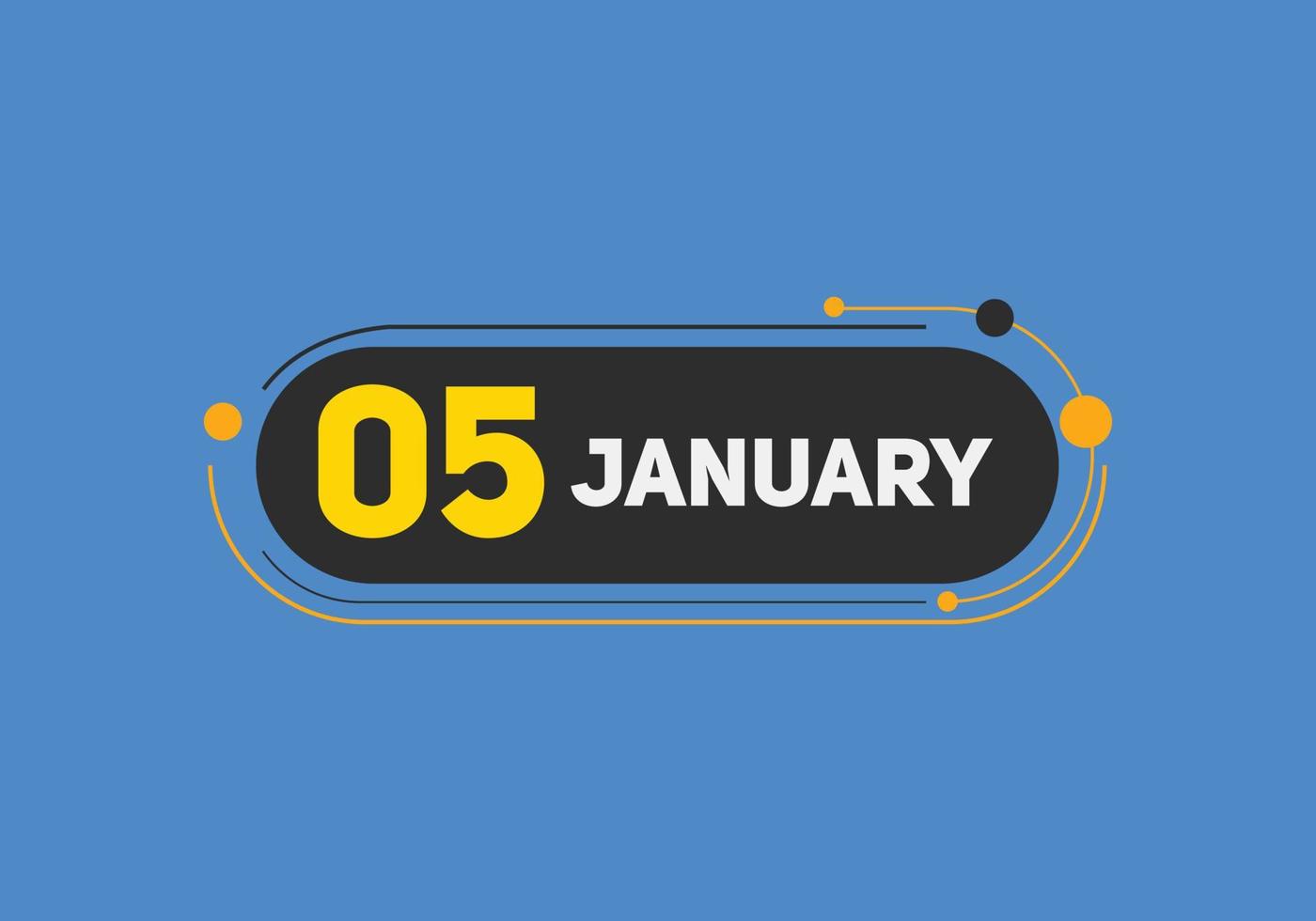 january 5 calendar reminder. 5th january daily calendar icon template. Calendar 5th january icon Design template. Vector illustration