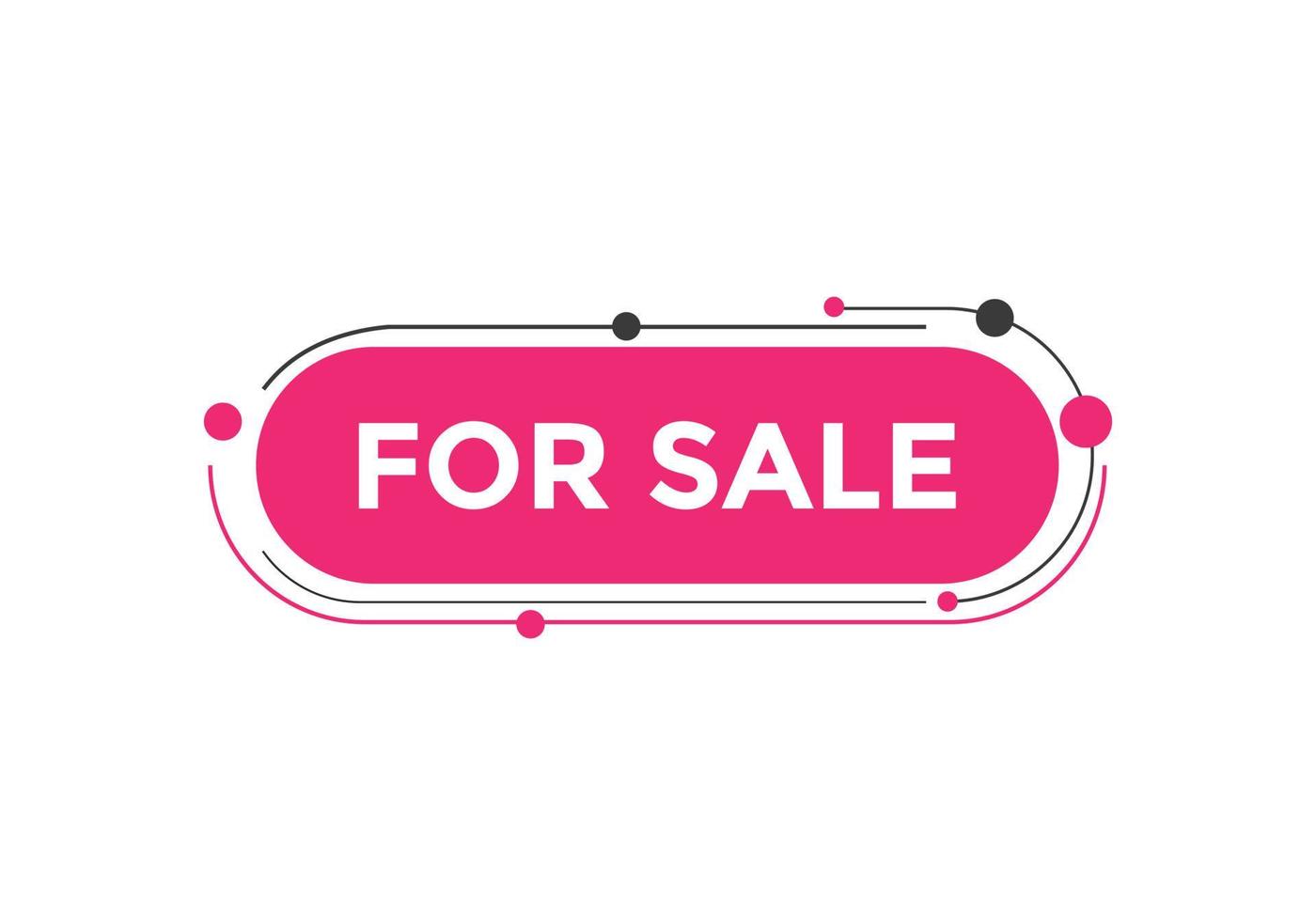 For sale text button. For sale Colorful label sign template. speech bubble. vector