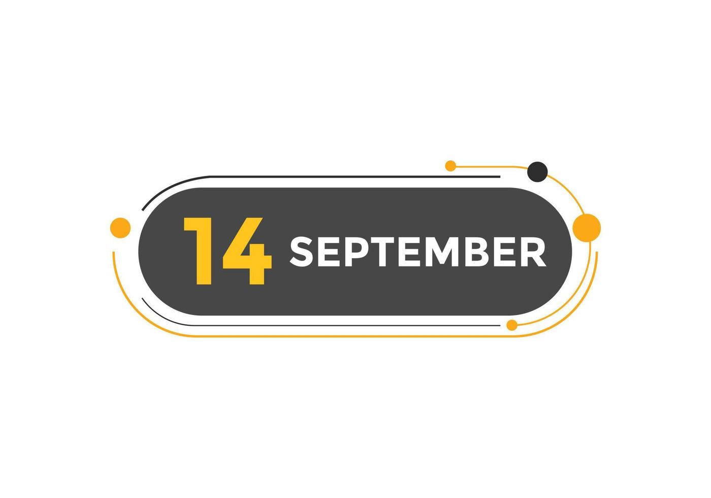 Recordatorio del calendario del 14 de septiembre. Plantilla de icono de calendario diario del 14 de septiembre. plantilla de diseño de icono de calendario 14 de septiembre. ilustración vectorial vector