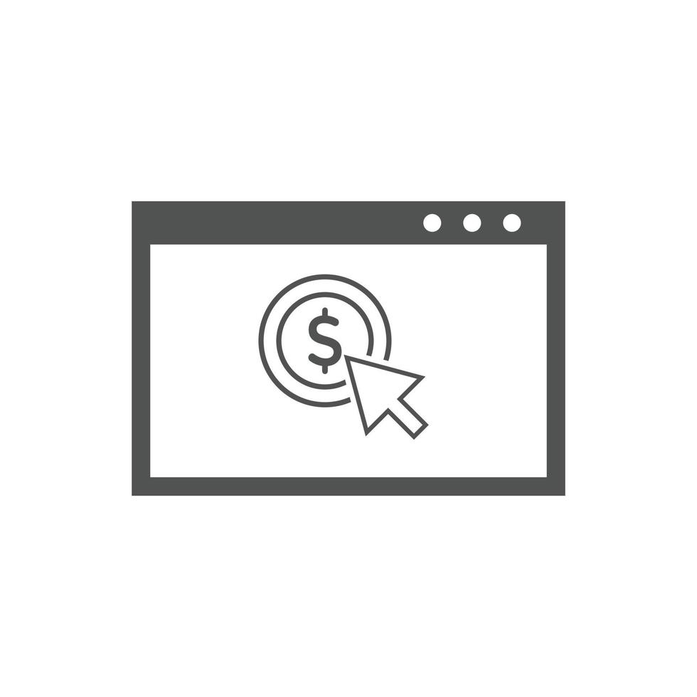 Pay per click icons. Concept for SEO, payment collection and web design. PPC icon vector