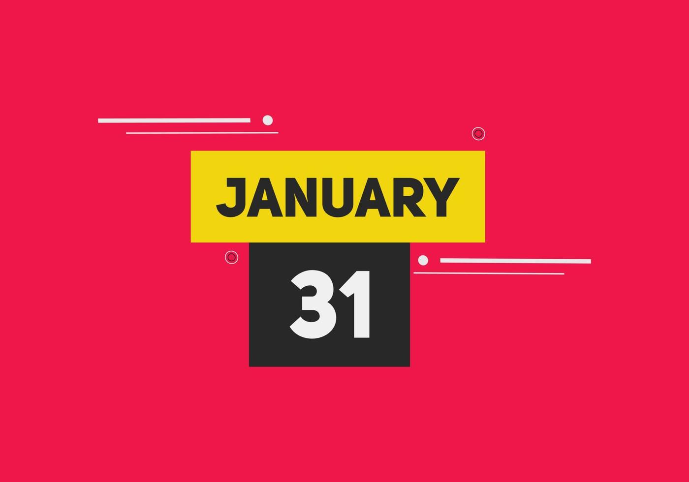 january 31 calendar reminder. 31th january daily calendar icon template. Calendar 31th january icon Design template. Vector illustration