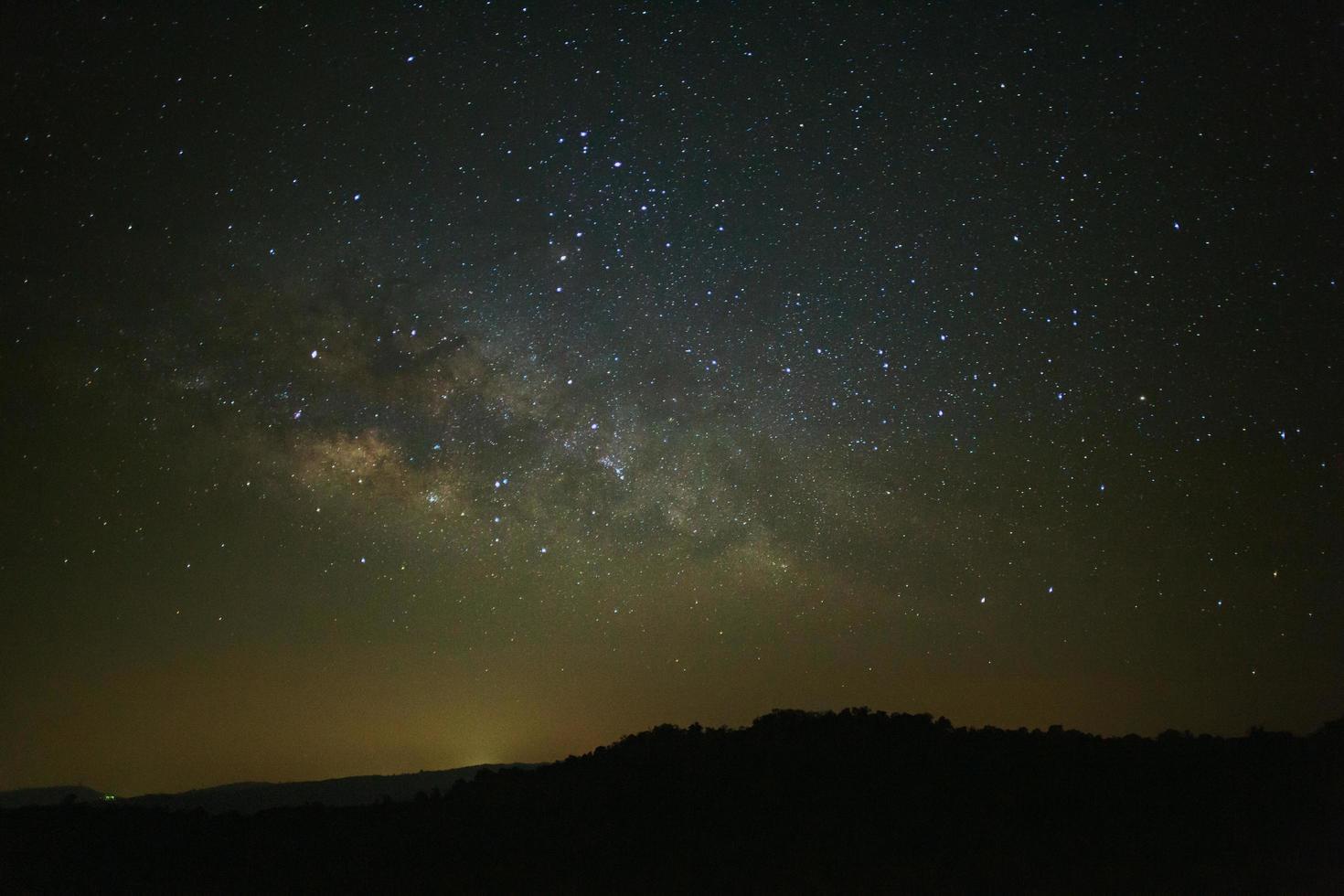 Landscape milky way galaxy with stars and space dust in the universe photo
