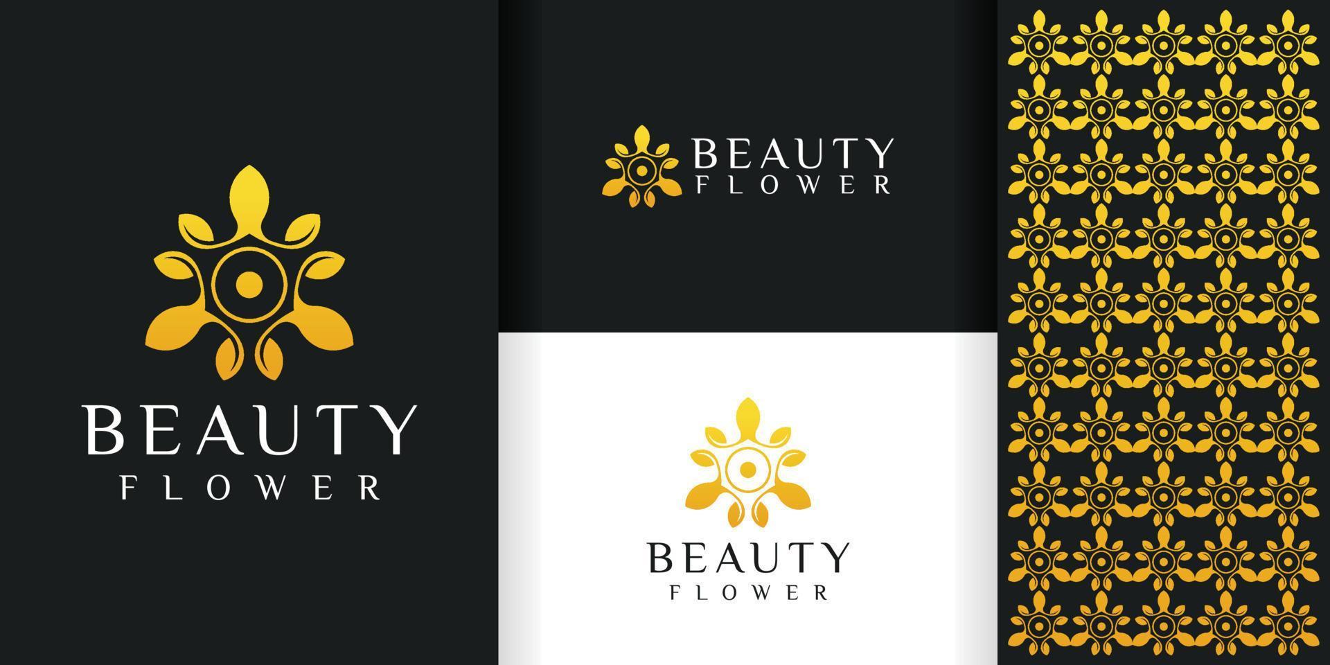 Flower Logo And Pattern Template vector