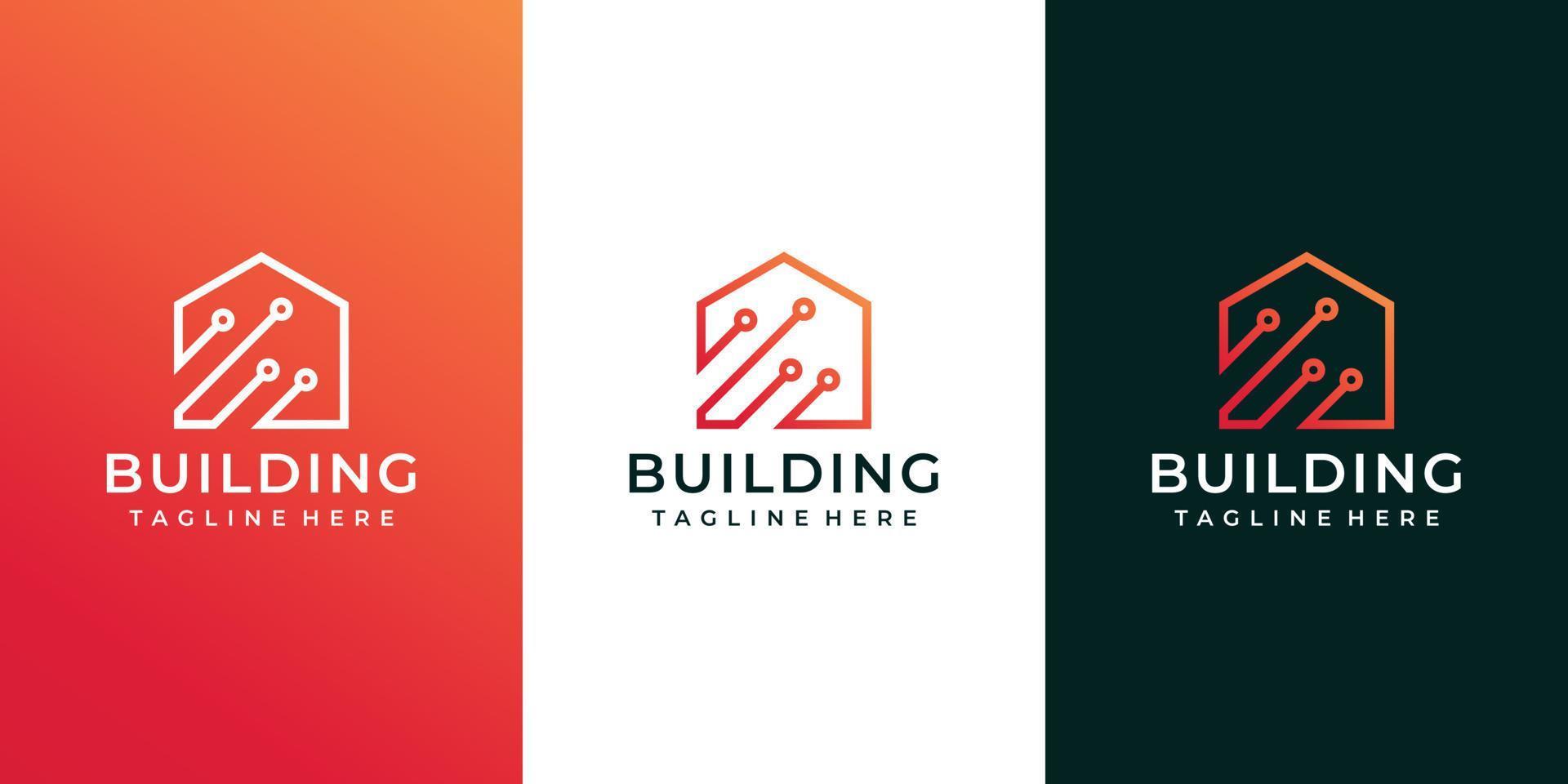 Building real estate technology gradient vector design inspiration