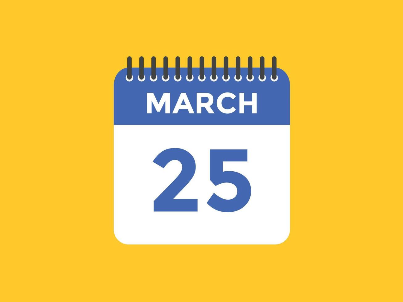 march 25 calendar reminder. 25th march daily calendar icon ...