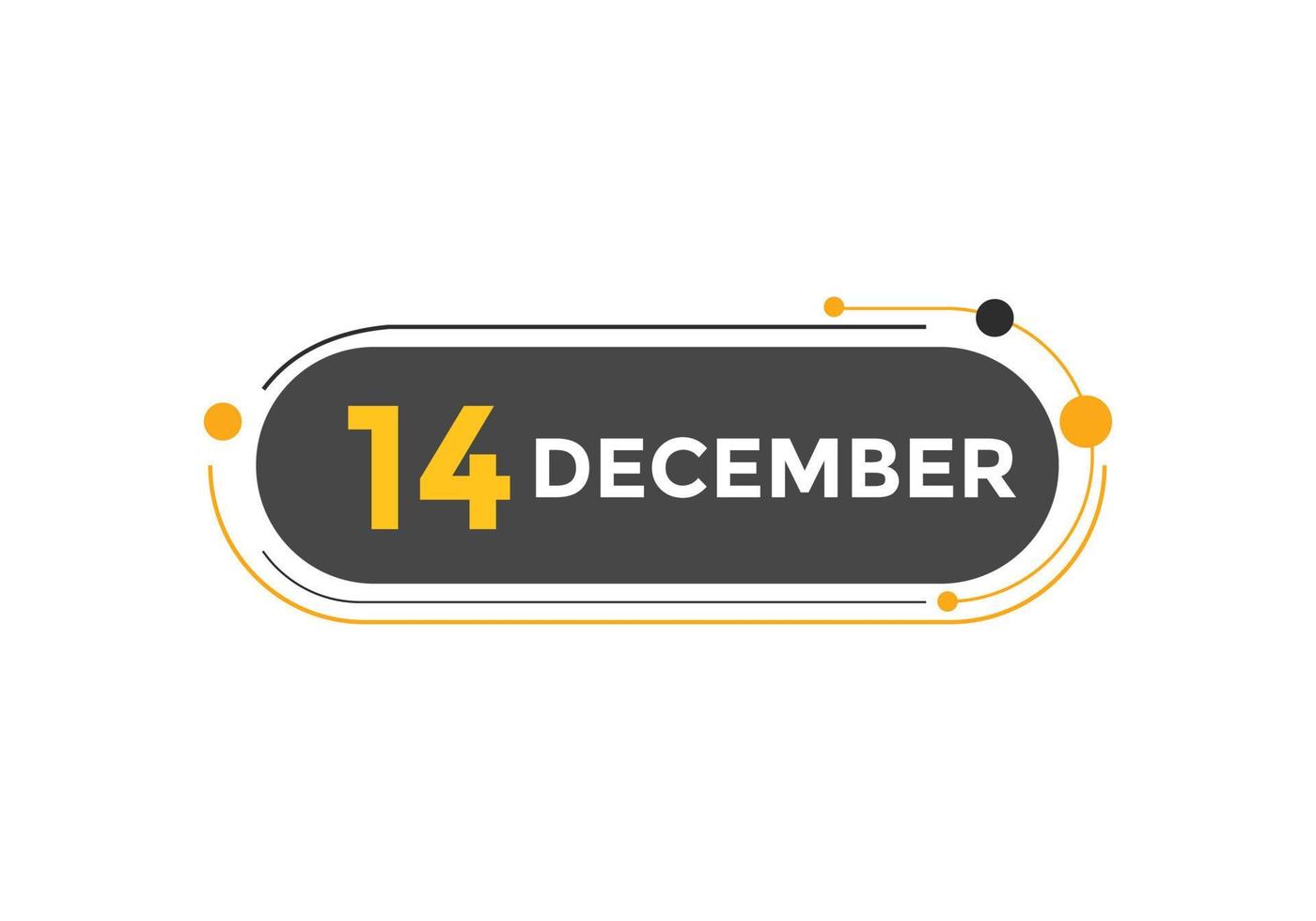 december 14 calendar reminder. 14th december daily calendar icon template. Calendar 14th december icon Design template. Vector illustration