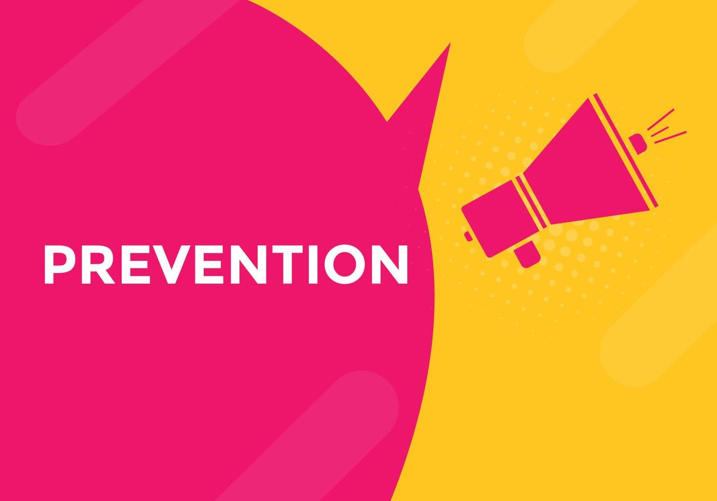 botón de prevención. burbuja de diálogo. banner web colorido de prevención. ilustración vectorial vector