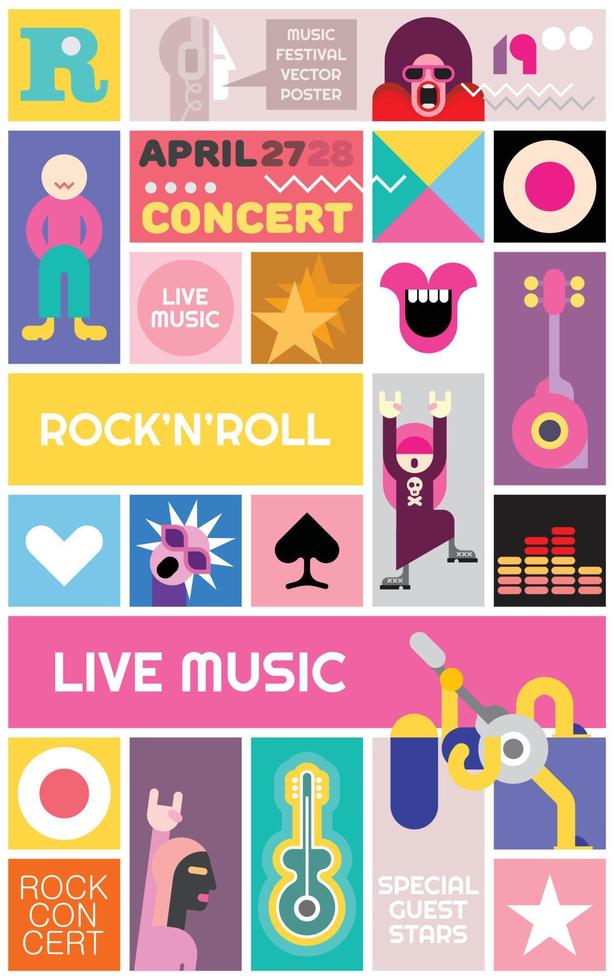 Rock Concert Poster Template vector