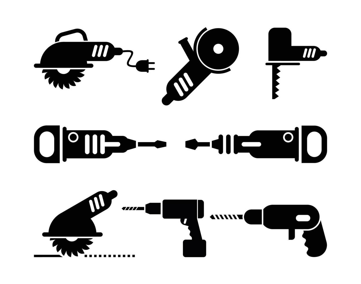 Electric Tools vector icon set