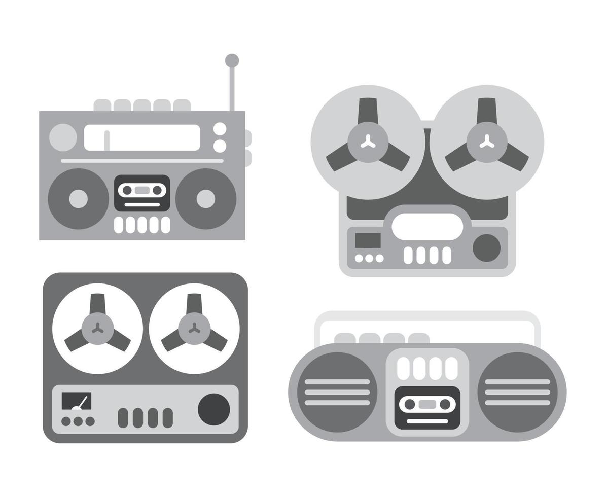 iconos de reproductor retro vector