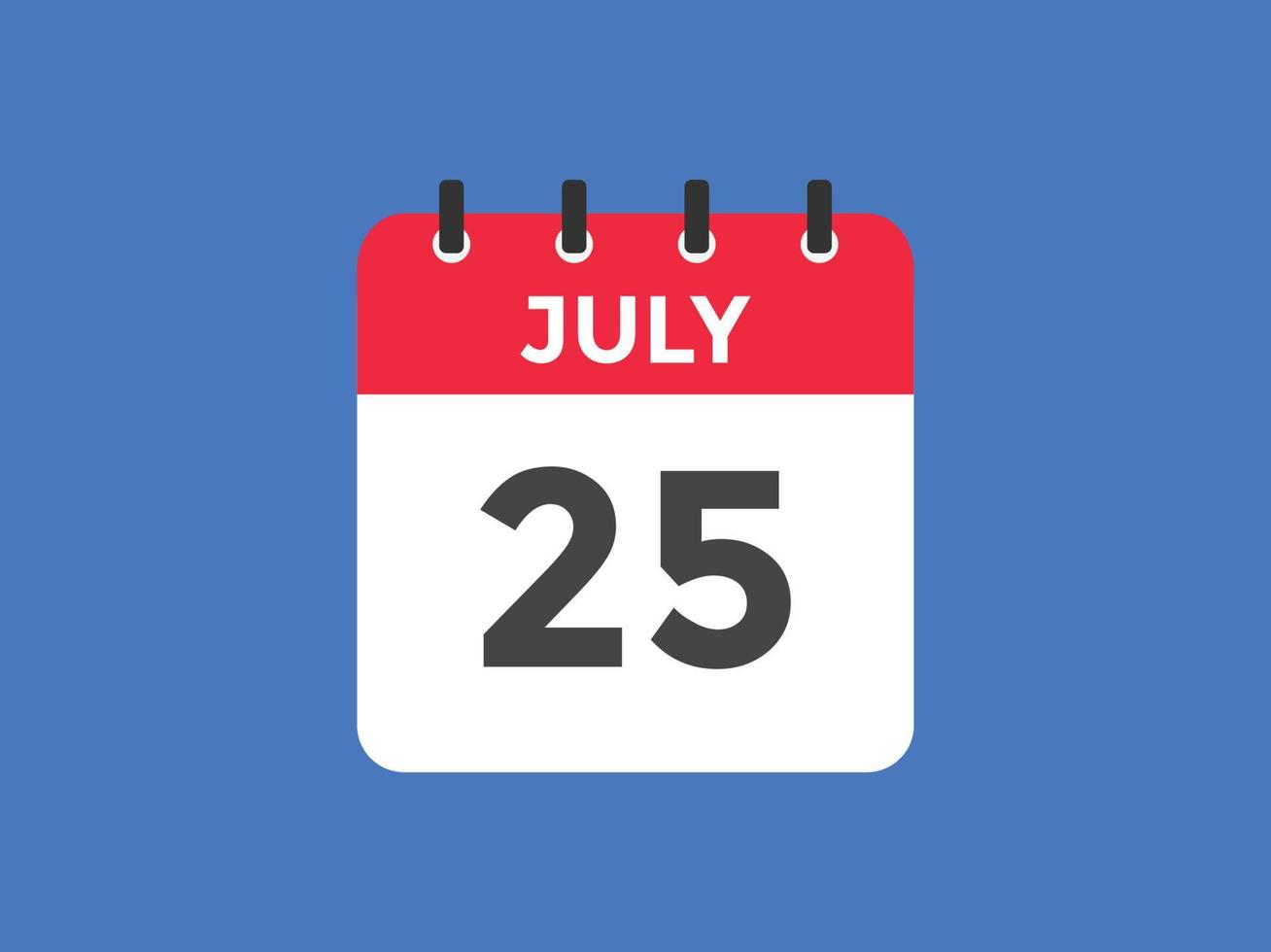 july 25 calendar reminder. 25th july daily calendar icon template. Calendar 25th july icon Design template. Vector illustration 11052939 Vector Art at Vecteezy