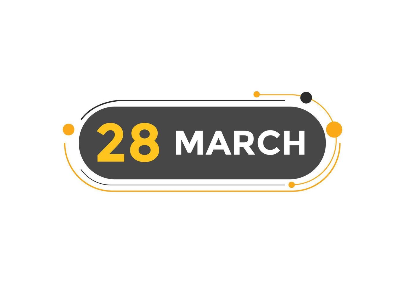 march 28 calendar reminder. 28th march daily calendar icon template. Calendar 28th march icon Design template. Vector illustration