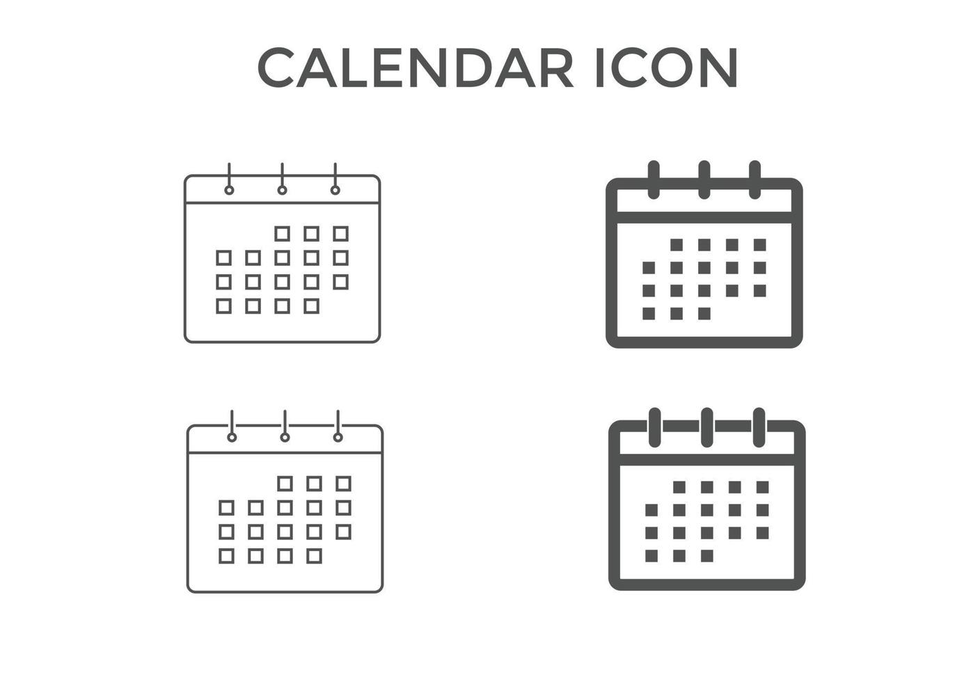 conjunto de iconos de calendario ilustración vectorial. símbolo de cámara de calendario para seo, sitio web y aplicaciones móviles. vector