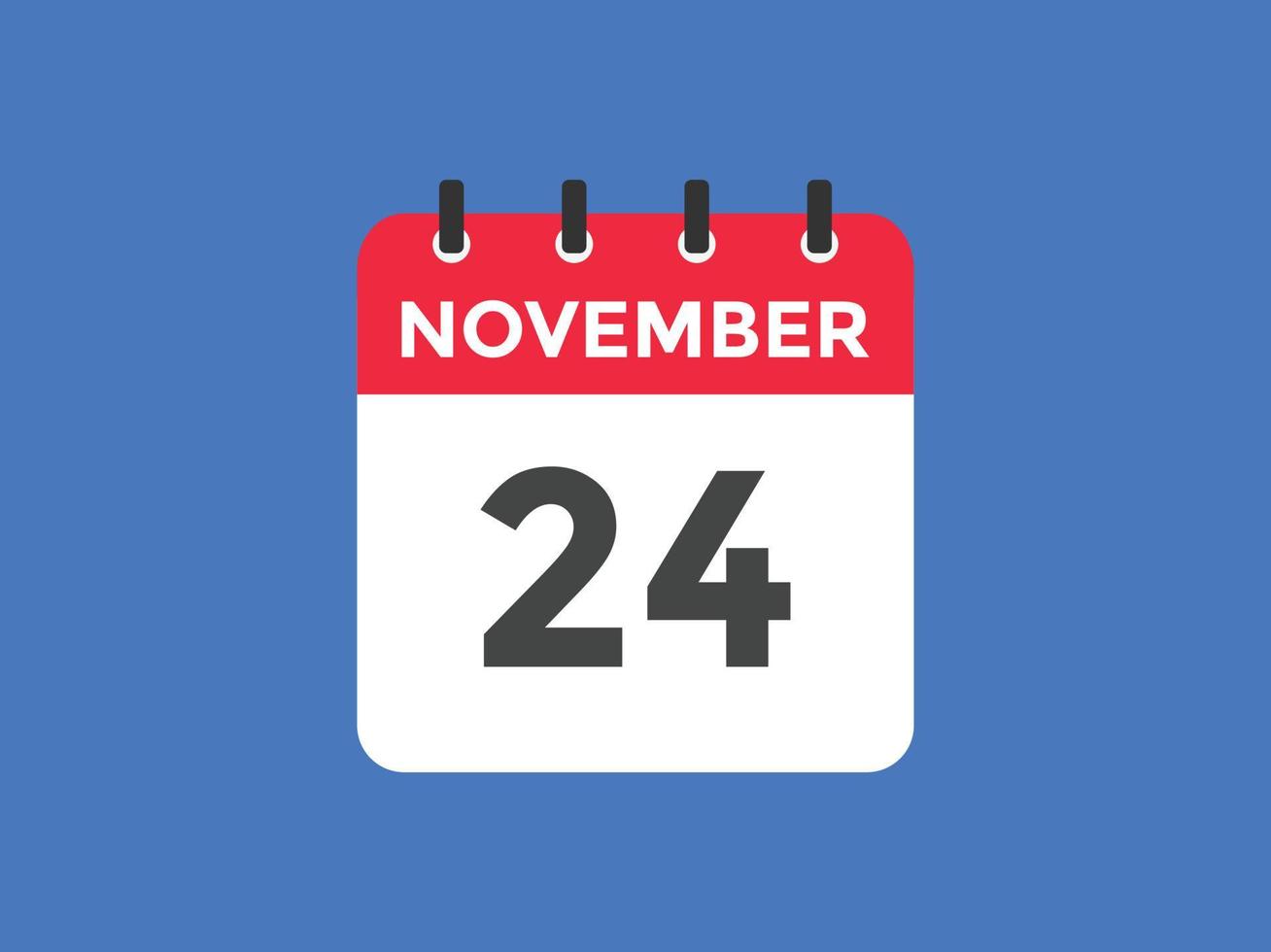 november 24 calendar reminder. 24th november daily calendar icon template. Calendar 24th november icon Design template. Vector illustration