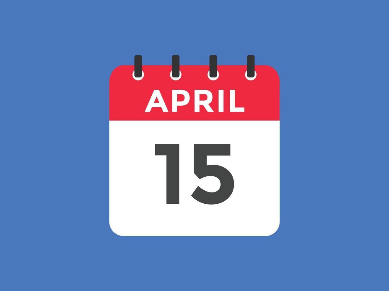 april 15 calendar reminder. 15th april daily calendar icon template