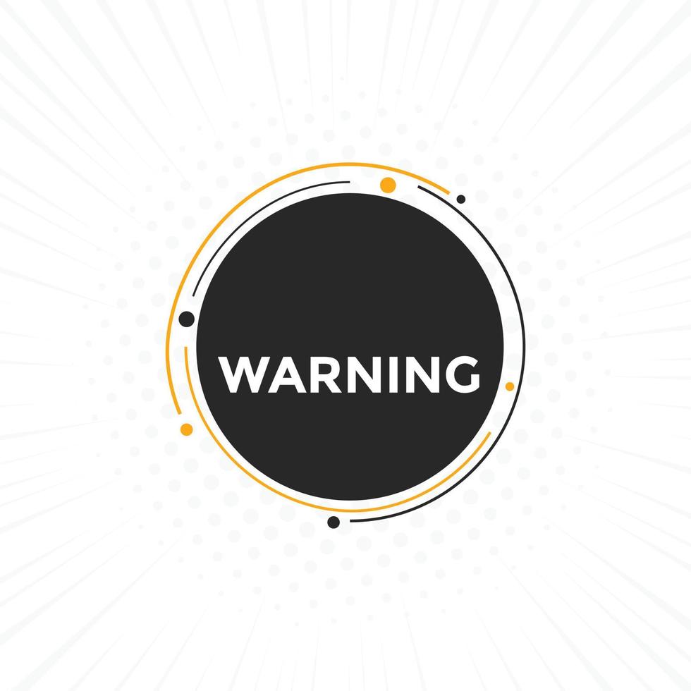 warning text button. warning speech bubble. warning Colorful web banner. vector illustration. unmute label sign template